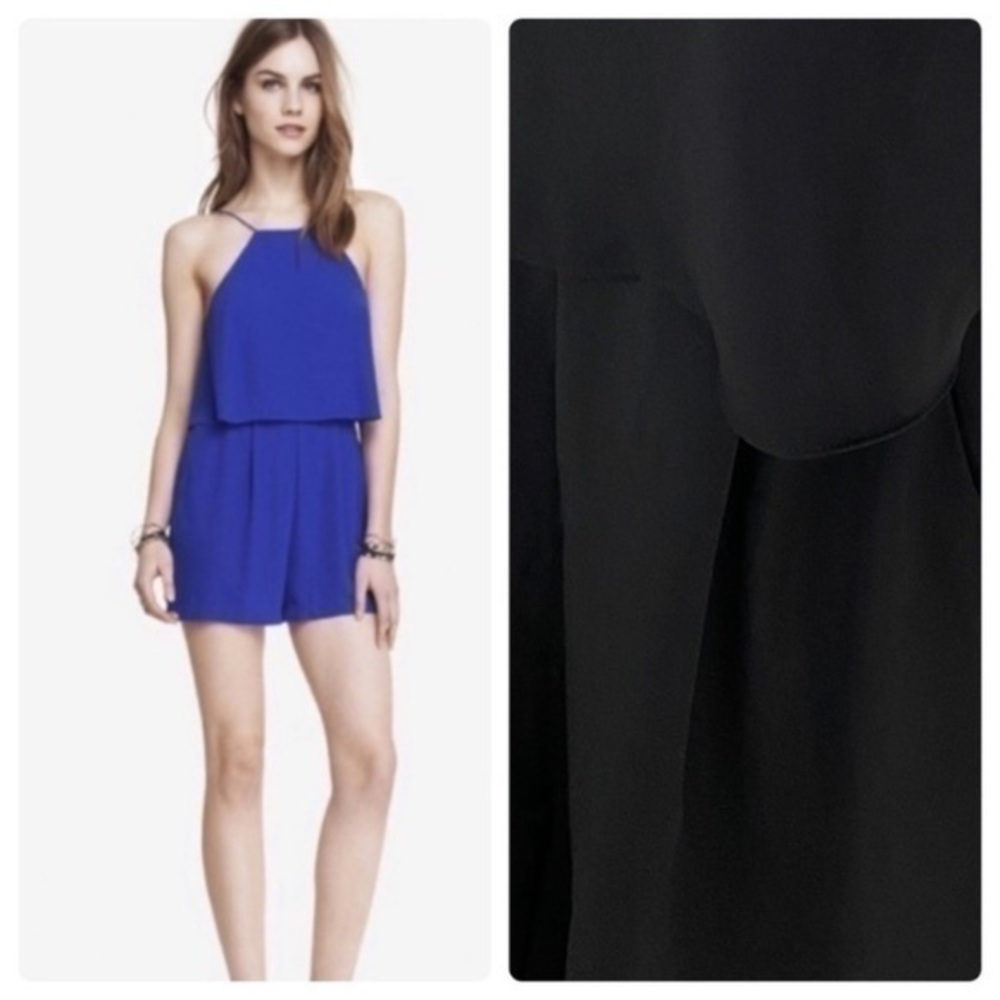 Express black popover pocketed romper BB21